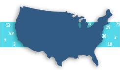 Graphic of the USA with Data